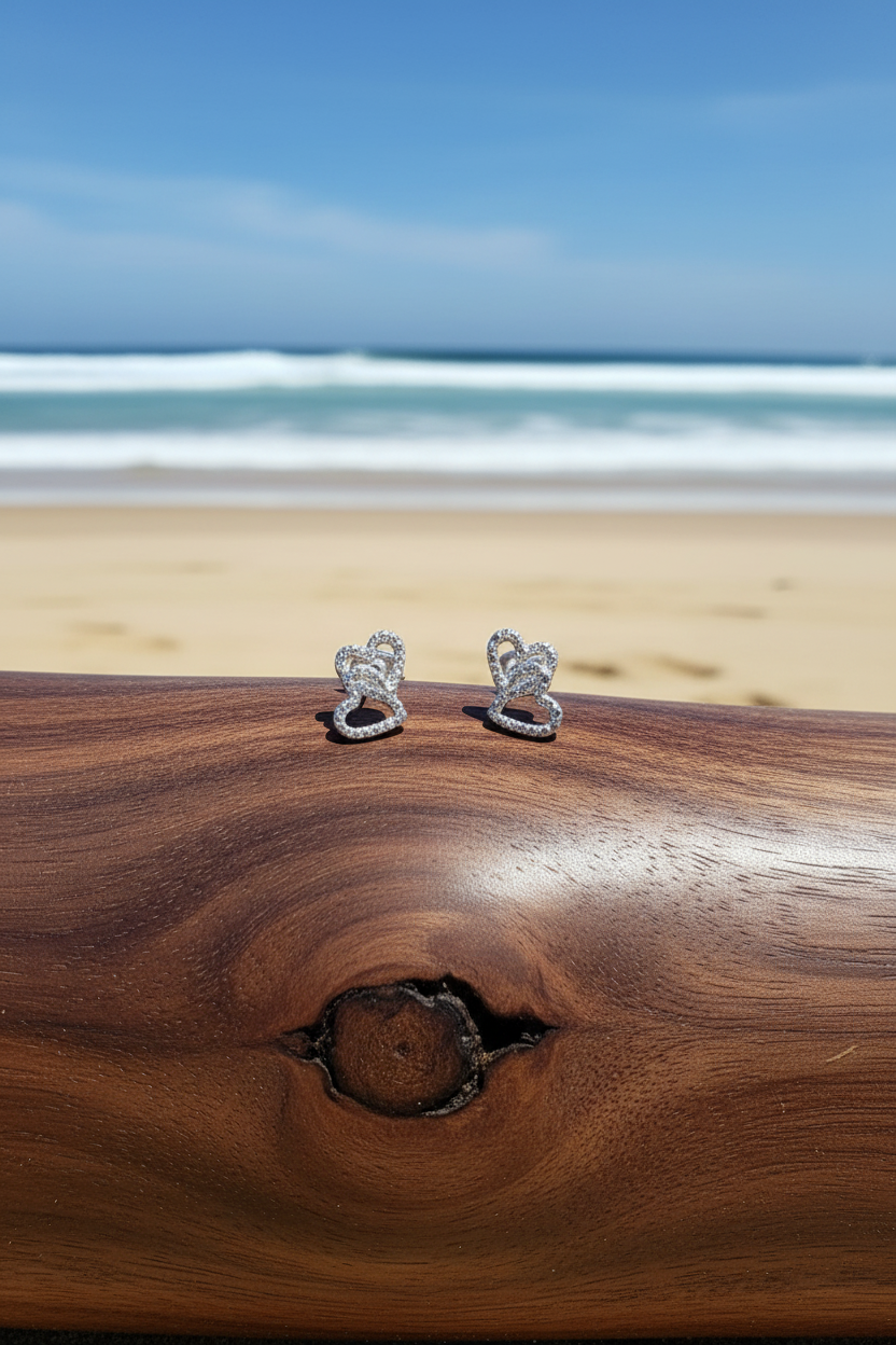 Double Heart Dangle Earrings | Stainless Steel