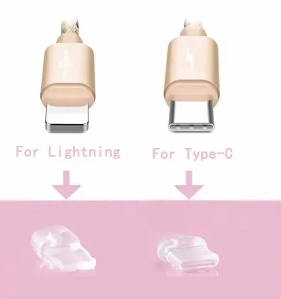 Clear USB-C Dust Plug with Charm Hole | Phone Accessory & Port Protector