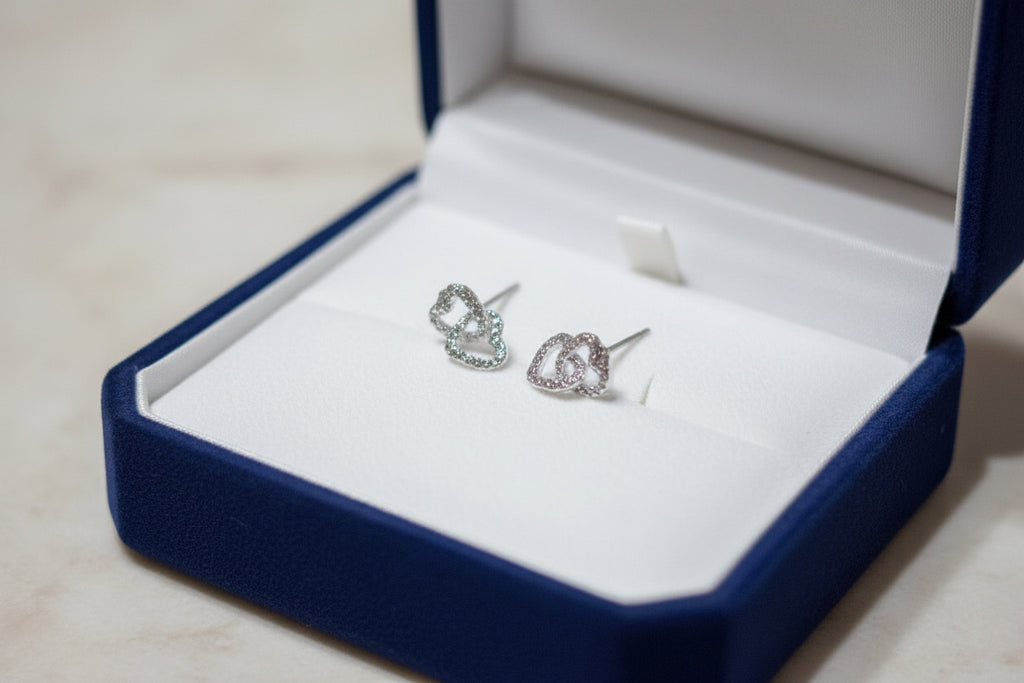 Double Heart Dangle Earrings | Stainless Steel