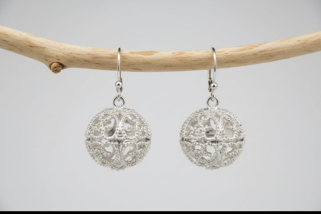 Art Deco Dangle Earrings | Vintage Silver Plated Leverback Drop Earrings