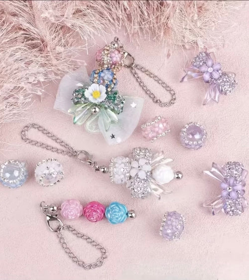 Beadable Tumbler Cup Charm Holder | Metal | Silver | Bead Rod & Chain Included | DIY Craft Accessory