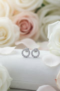 Round Rhinestone Stainless Steel Stud Earrings – Minimalist Everyday Jewelry