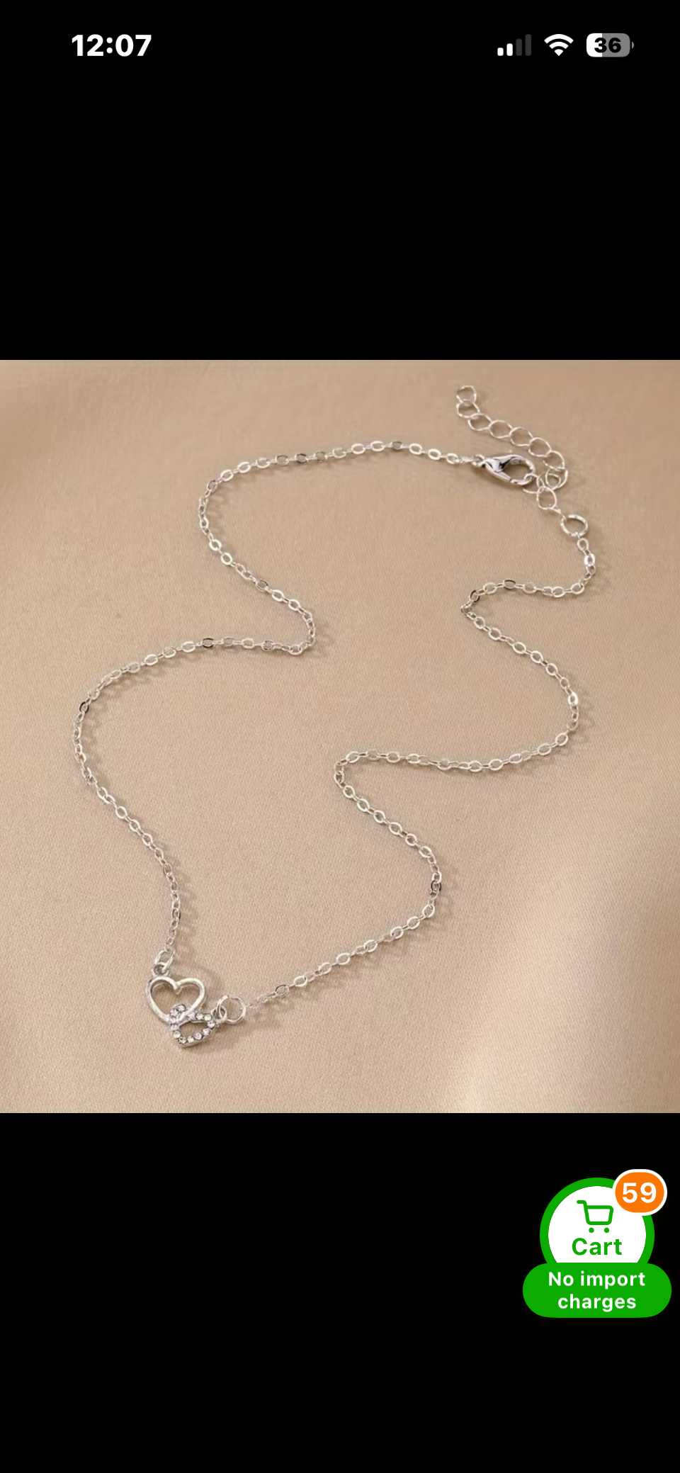Double Heart Crystal Necklace | Vintage Romance | Sterling Silver-Tone Stainless Steel