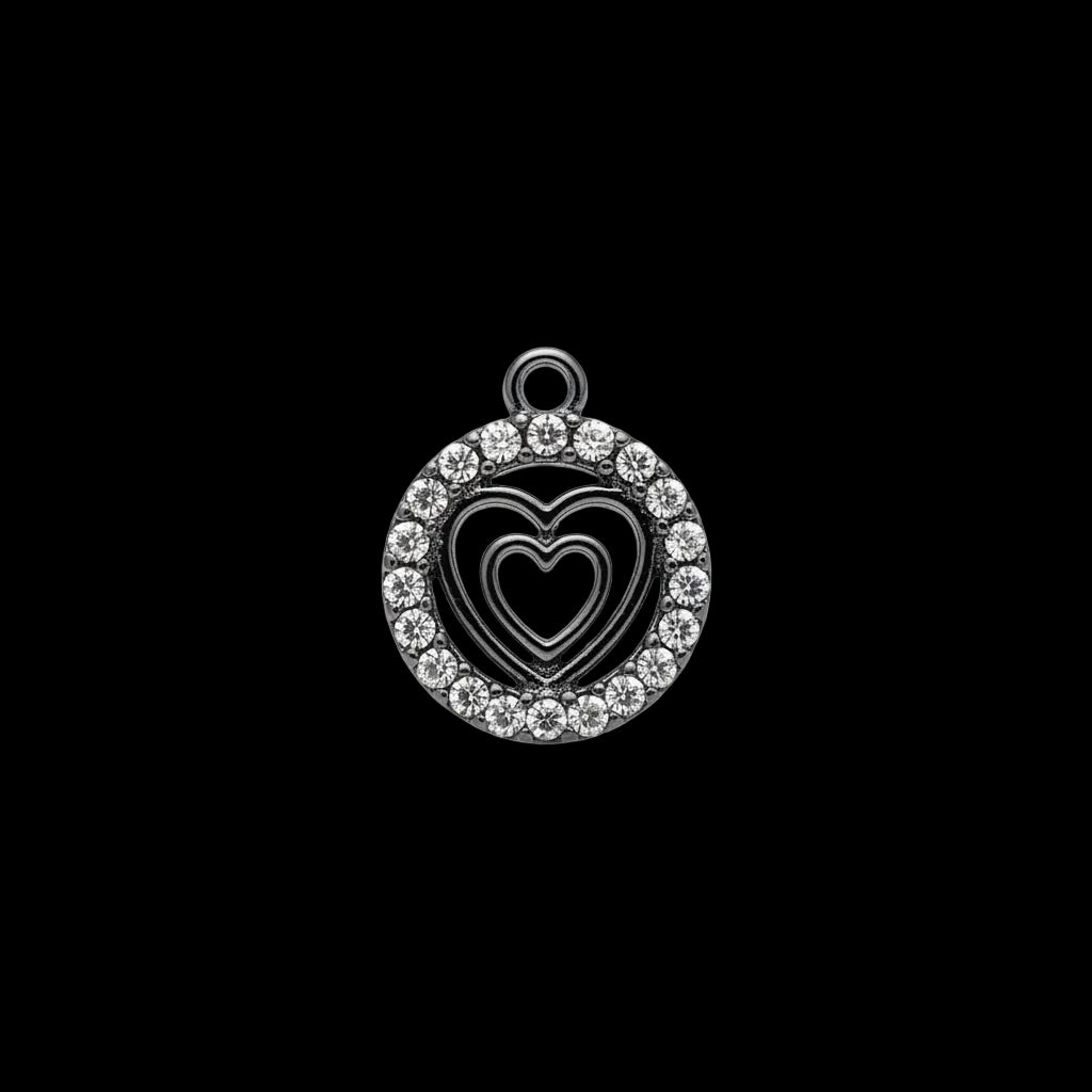 Double Heart Pendant & Charm — Vintage Romantic Style
