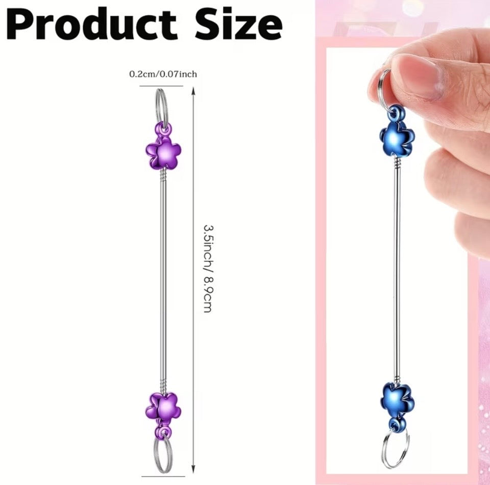 Multicolor Flower DIY Rod Keychain Blanks | Beadable Keychain Craft Supplies