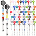 Beadable Badge & ID Holder Blanks | Retractable | Charm Hole | Multicolor | DIY Craft Supplies