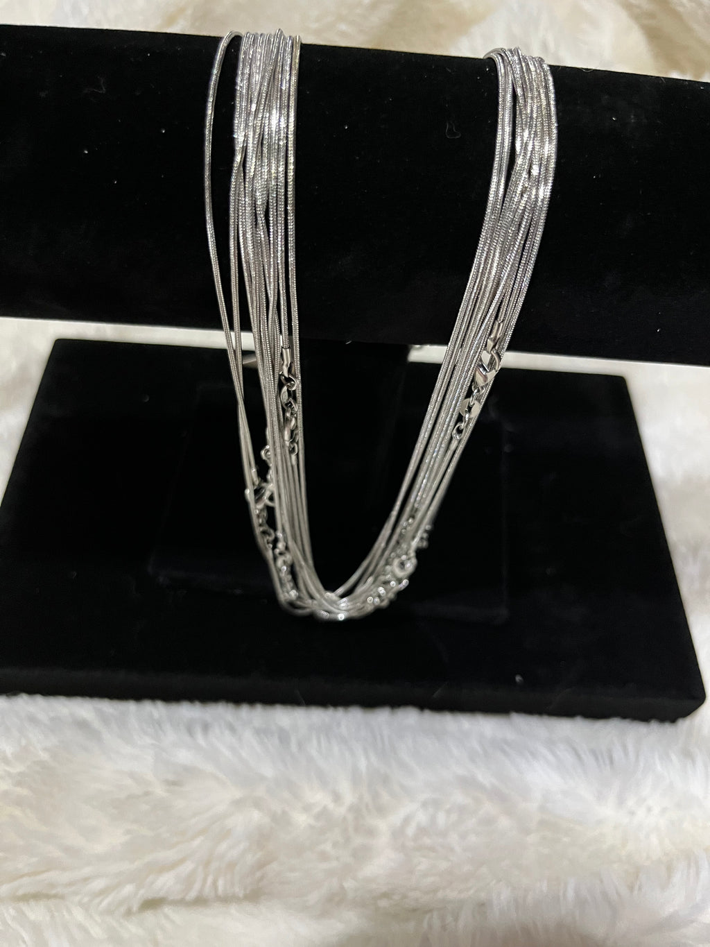 Double Heart Crystal Necklace | Vintage Romance | Sterling Silver-Tone Stainless Steel