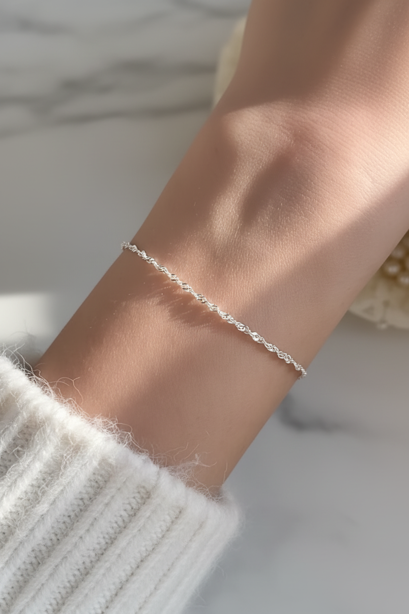 Minimalist Stainless Steel Sparkle Bracelet