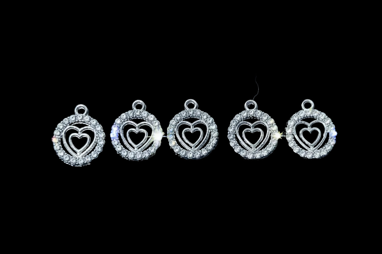 Double Heart Pendant & Charm — Vintage Romantic Style