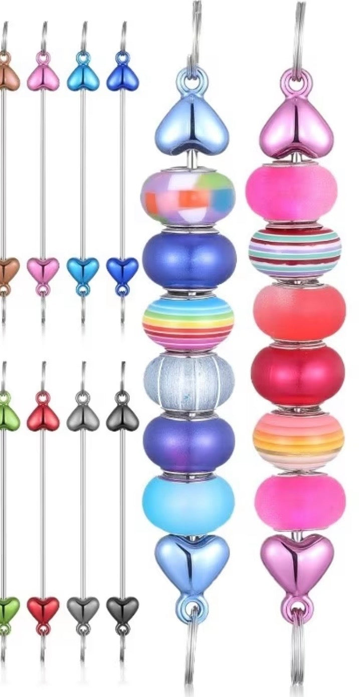 Multicolor Flower or Heart DIY Rod Keychain Blanks | Beadable Keychain Craft Supplies
