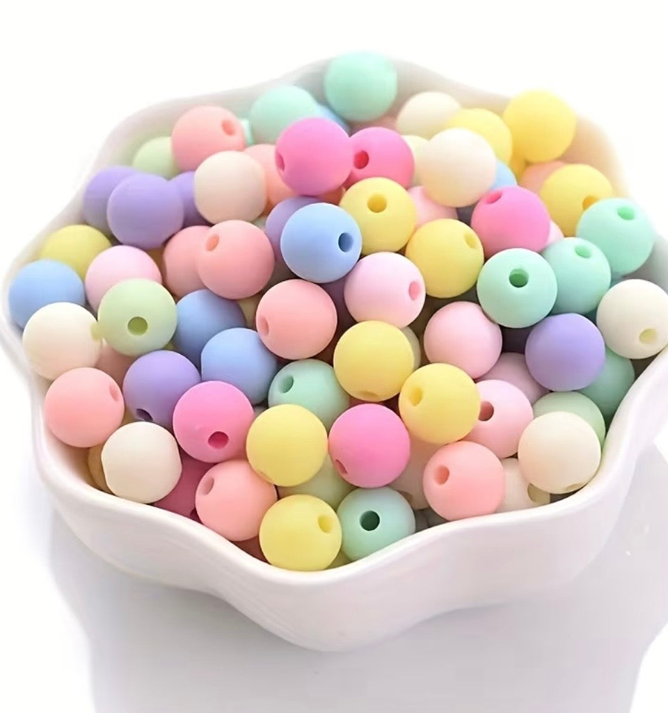100 Multicolor Acrylic Beads with Holes | Jewelry Making & Beadwork Craft Supplies