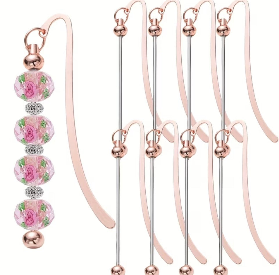 Metal Beadable Bookmark Blanks | Silver | Plain & Decorative | Charm Hole | Bead Rod Customizable