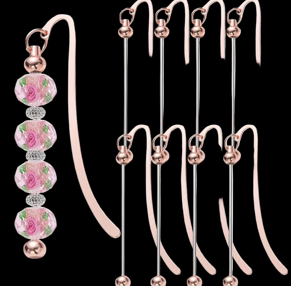 Metal Beadable Bookmark Blanks | Silver | Plain & Decorative | Charm Hole | Bead Rod Customizableki my I