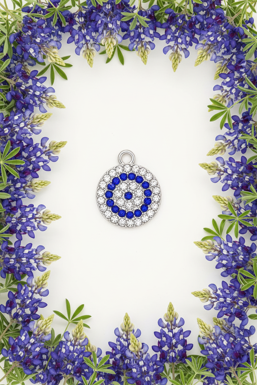 Modern Luxe Evil Eye Multi-Layer Stainless Steel Charm & Jewelry | Silver & Blue