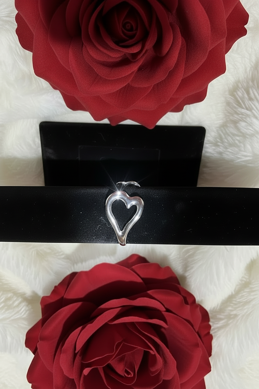 Statement Double Heart Open Cuff Bracelet | Silver Stainless Steel | Tarnish-Free