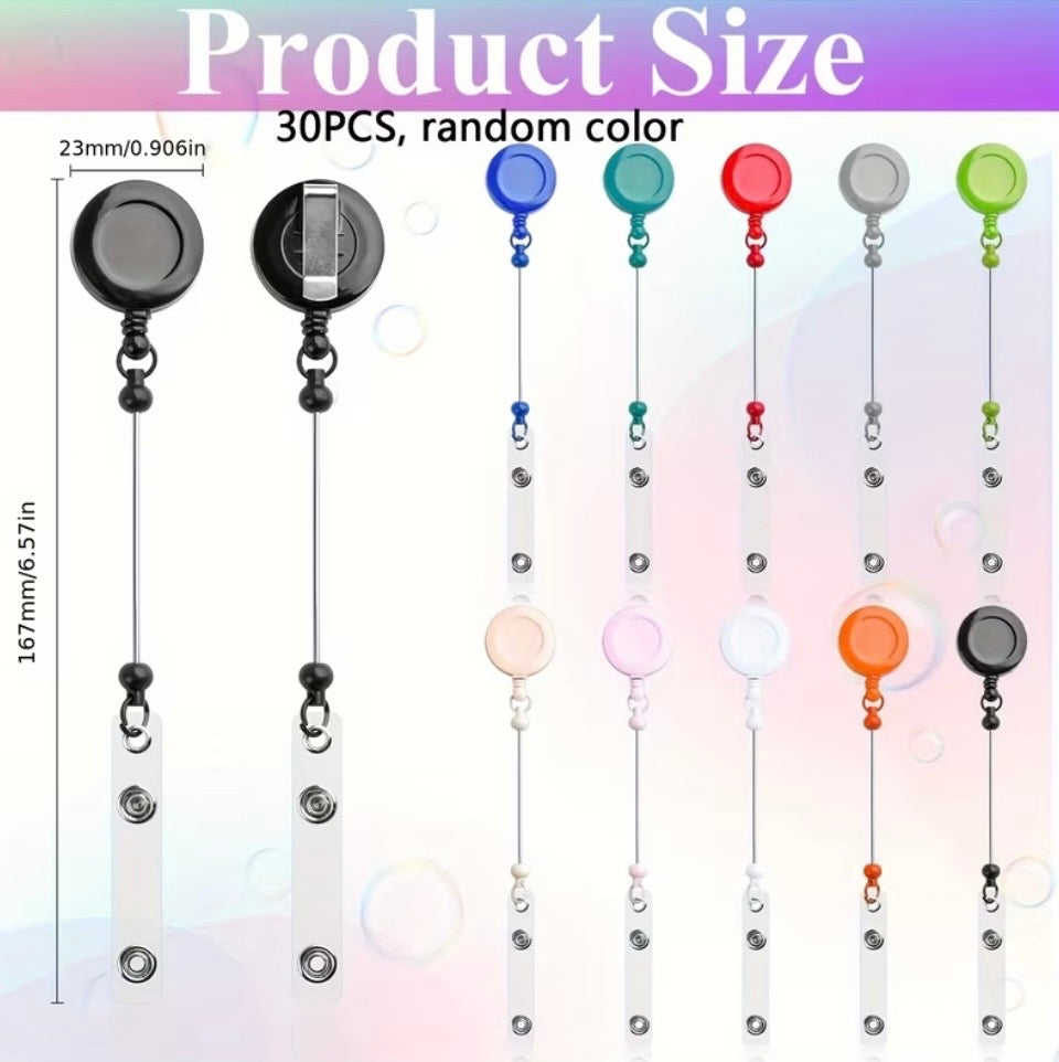Beadable Badge & ID Holder Blanks | Retractable | Charm Hole | Multicolor | DIY Craft Supplies