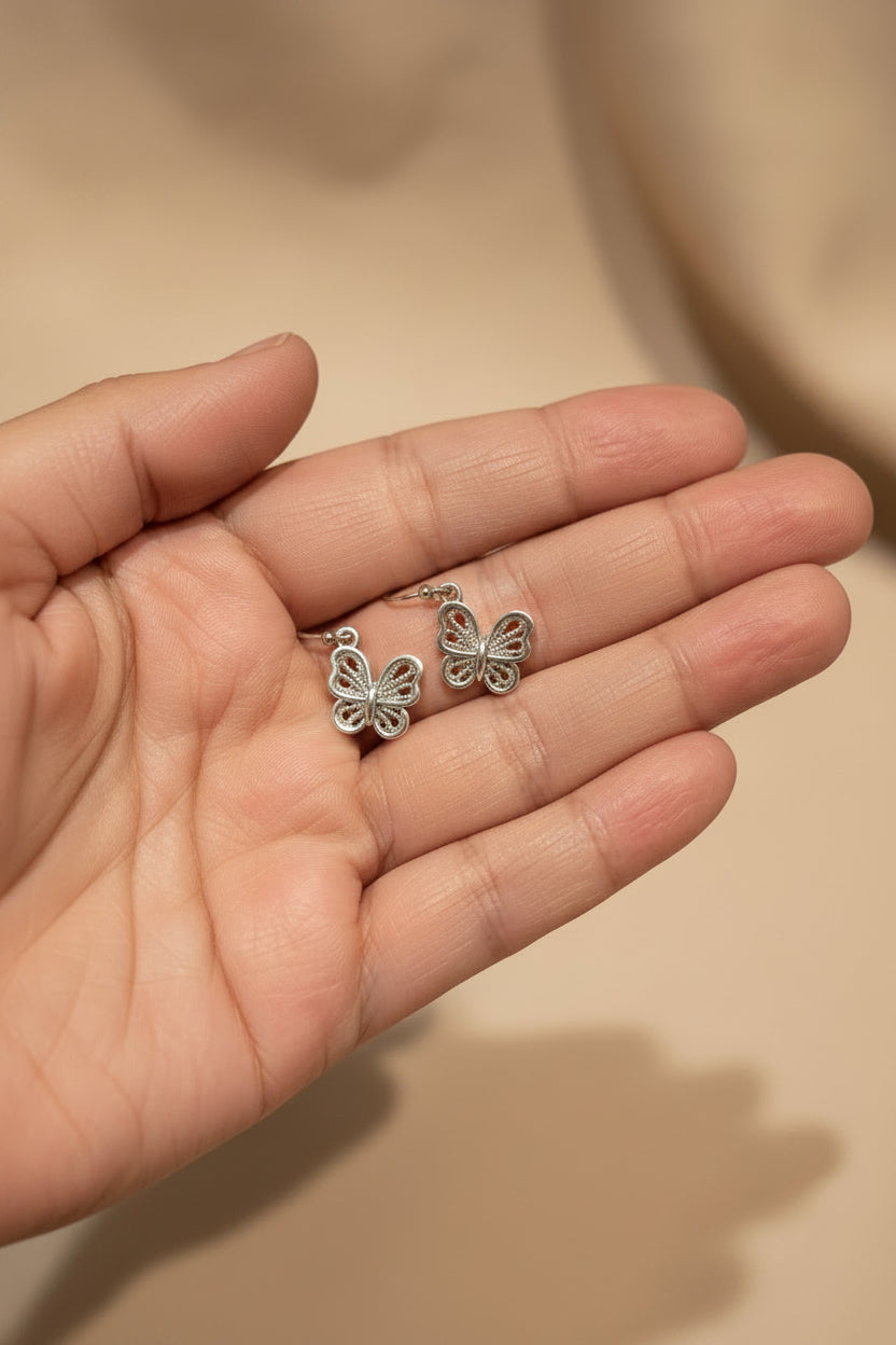Vintage Boho Butterfly Dangle Earrings | Stainless Steel Earrings