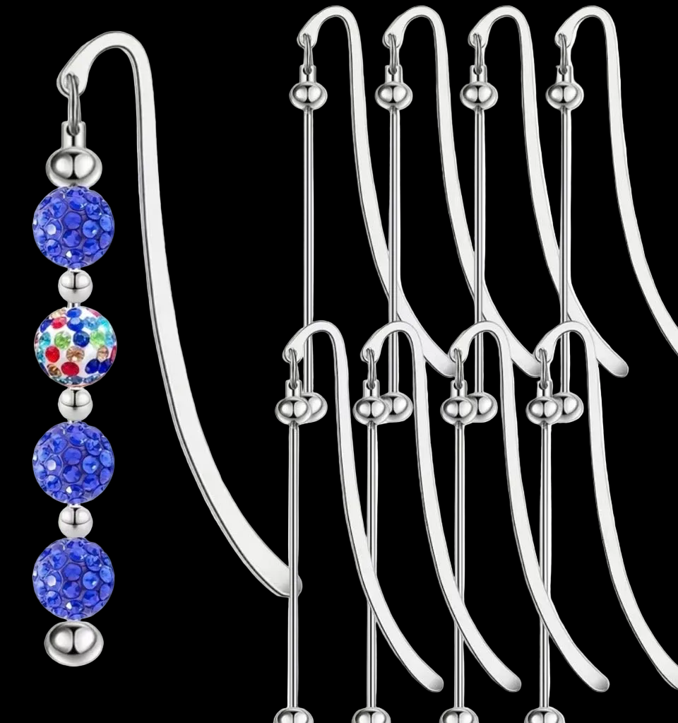 Metal Beadable Bookmark Blanks | Silver | Plain & Decorative | Charm Hole | Bead Rod Customizableki my I