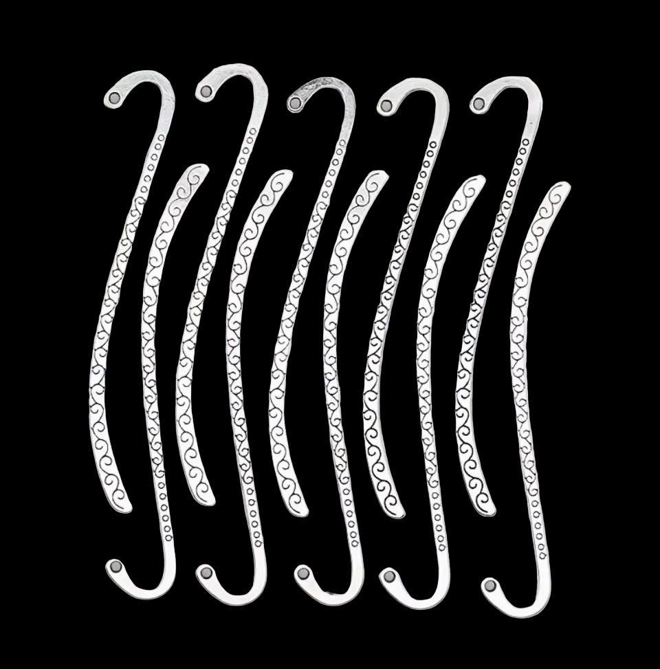 Metal Beadable Bookmark Blanks | Silver | Plain & Decorative | Charm Hole | Bead Rod Customizableki my I