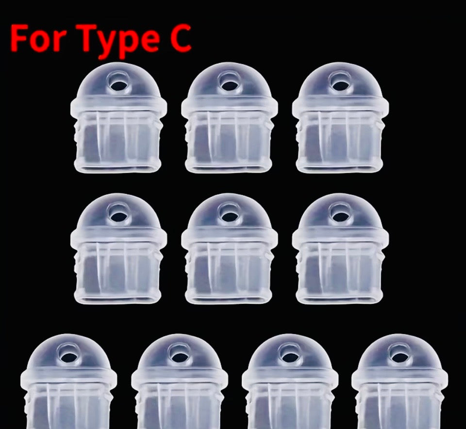 Clear USB-C Dust Plug with Charm Hole | Phone Accessory & Port Protector
