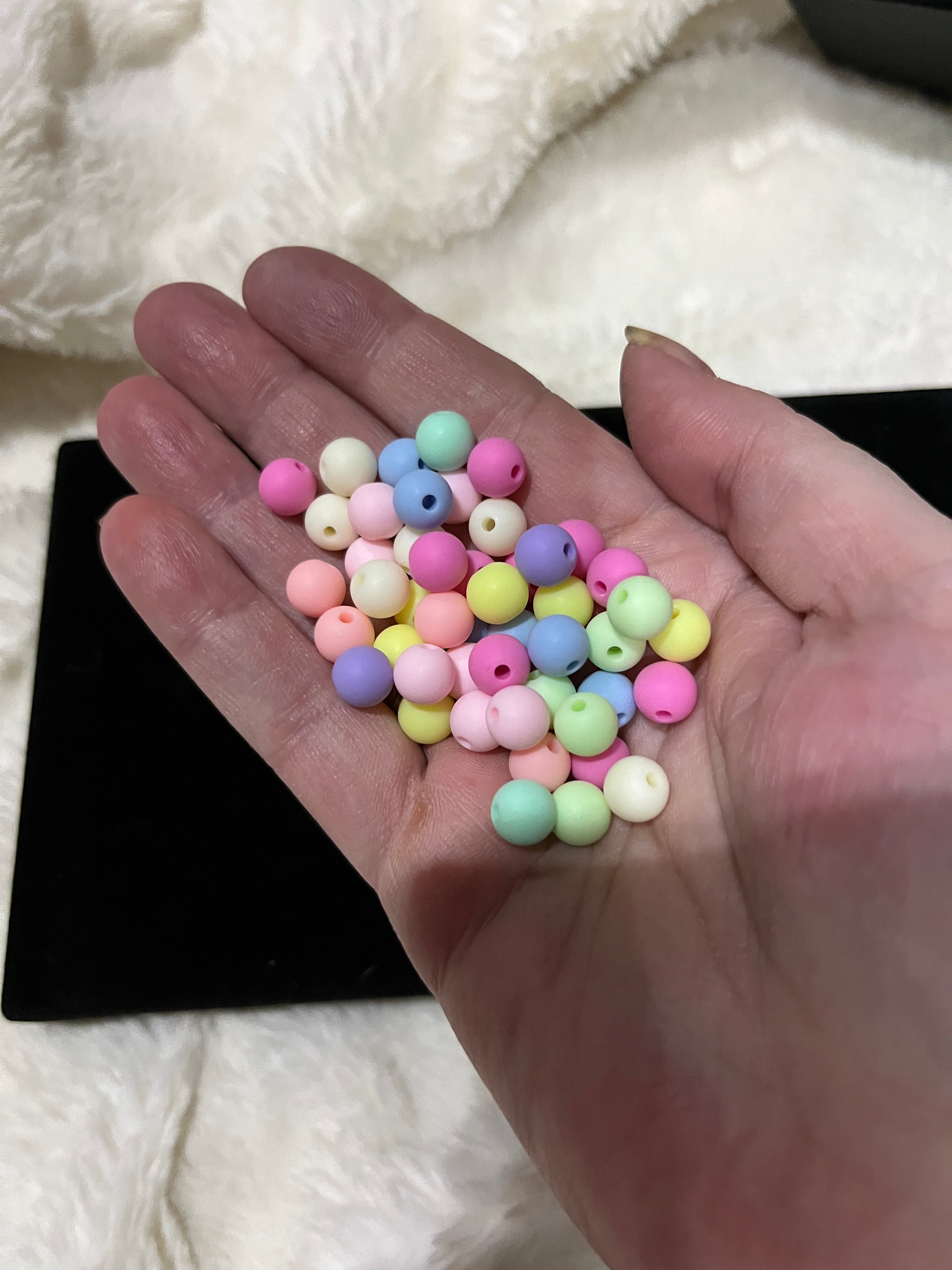 100 Multicolor Acrylic Beads with Holes | Jewelry Making & Beadwork Craft Supplies