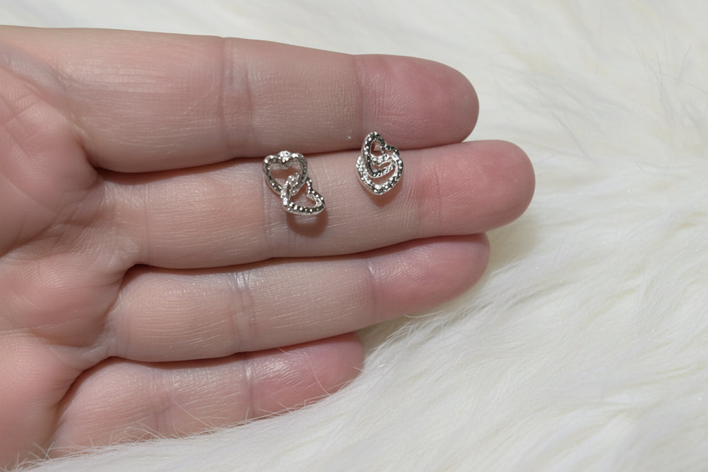 Double Heart Dangle Earrings | Stainless Steel