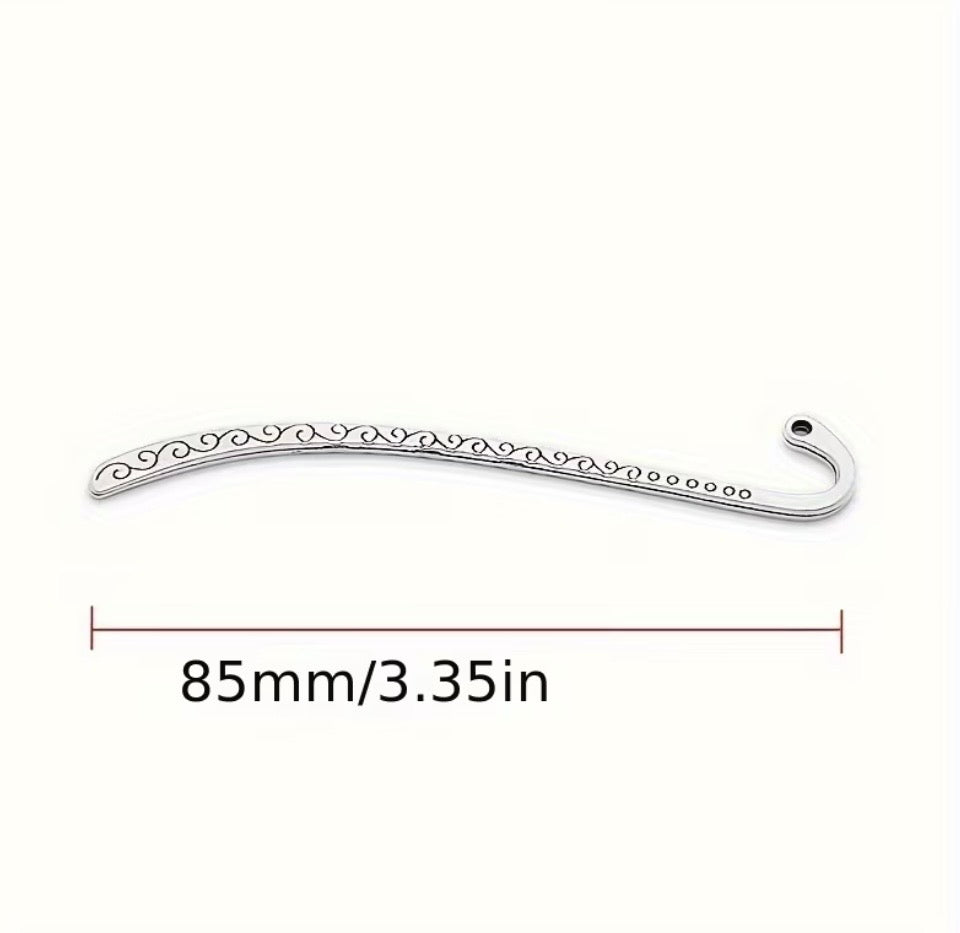 Metal Beadable Bookmark Blanks | Silver | Plain & Decorative | Charm Hole | Bead Rod Customizable