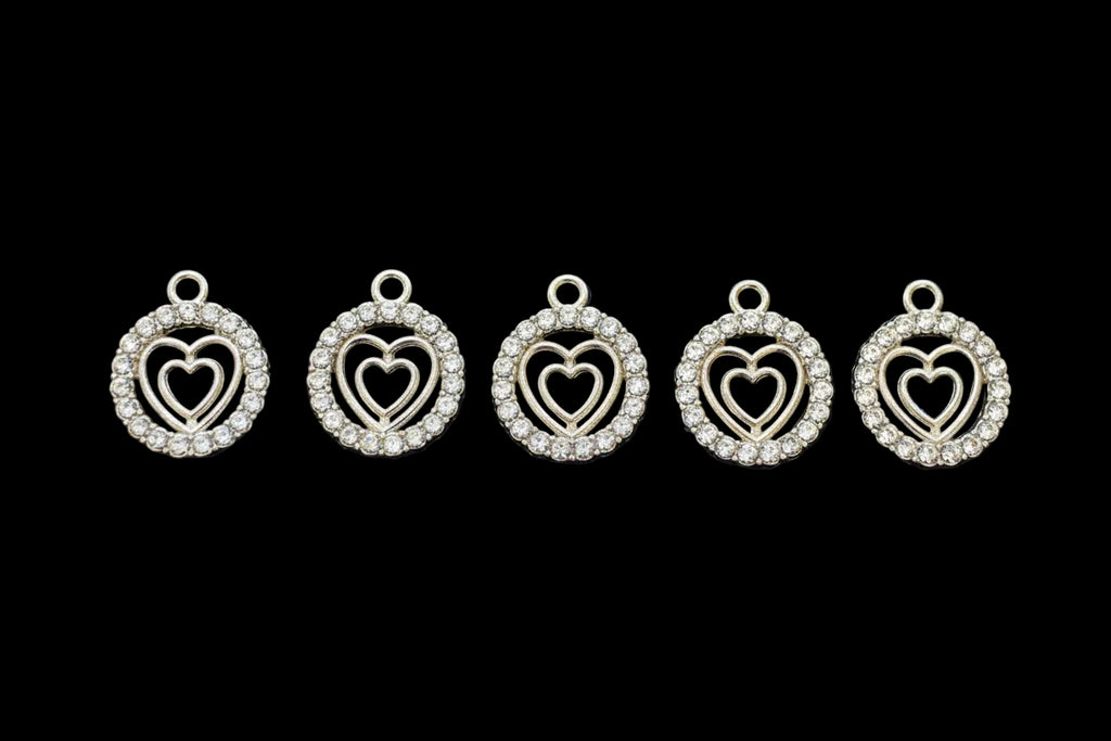 Double Heart Pendant & Charm — Vintage Romantic Style