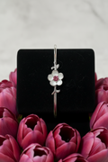 Bohemian Stainless Steel Adjustable my Flower Cuff Bangle Bracelet | Silver
