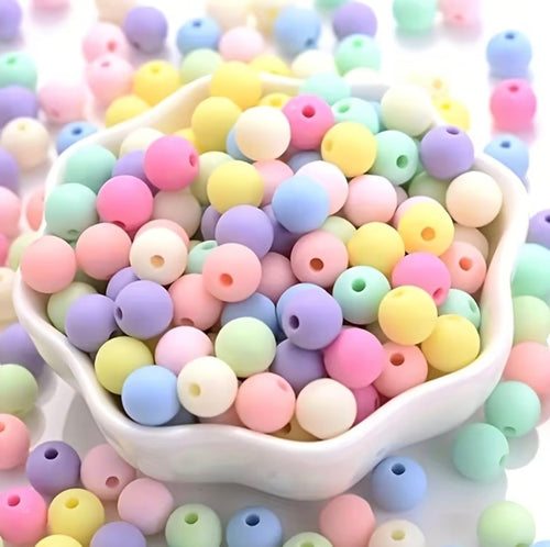 100 Multicolor Acrylic Beads with Holes | Jewelry Making & Beadwork Craft Supplies