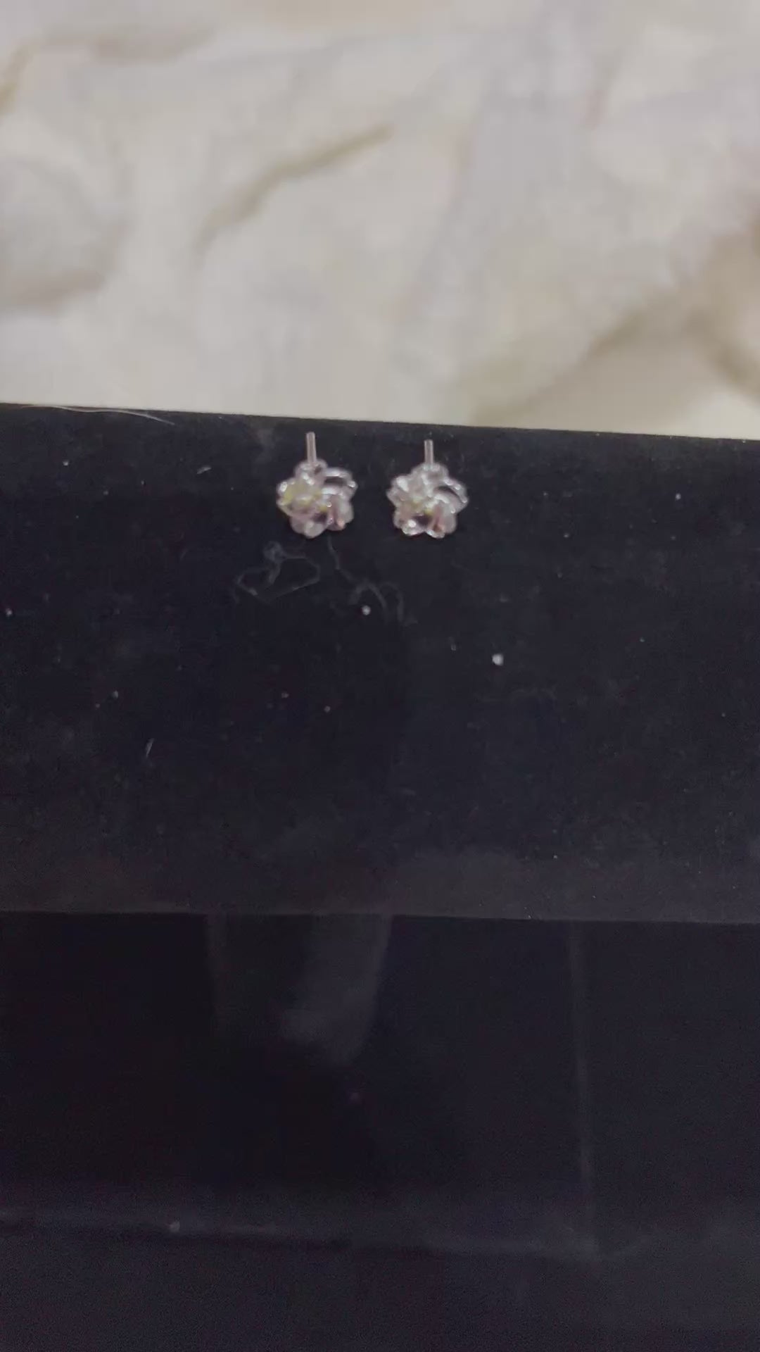 Sterling Silver .925 Flower Earrings with Crystal Center