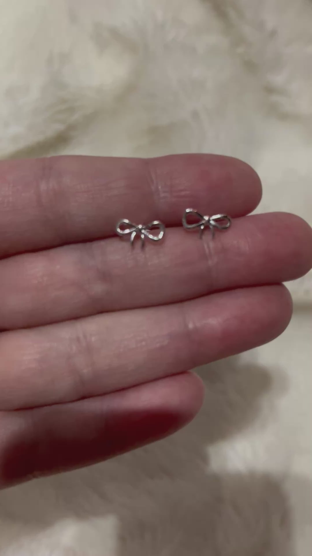 Silver Bow Stud Earrings | Dainty Stainless Steel Bow Earrings