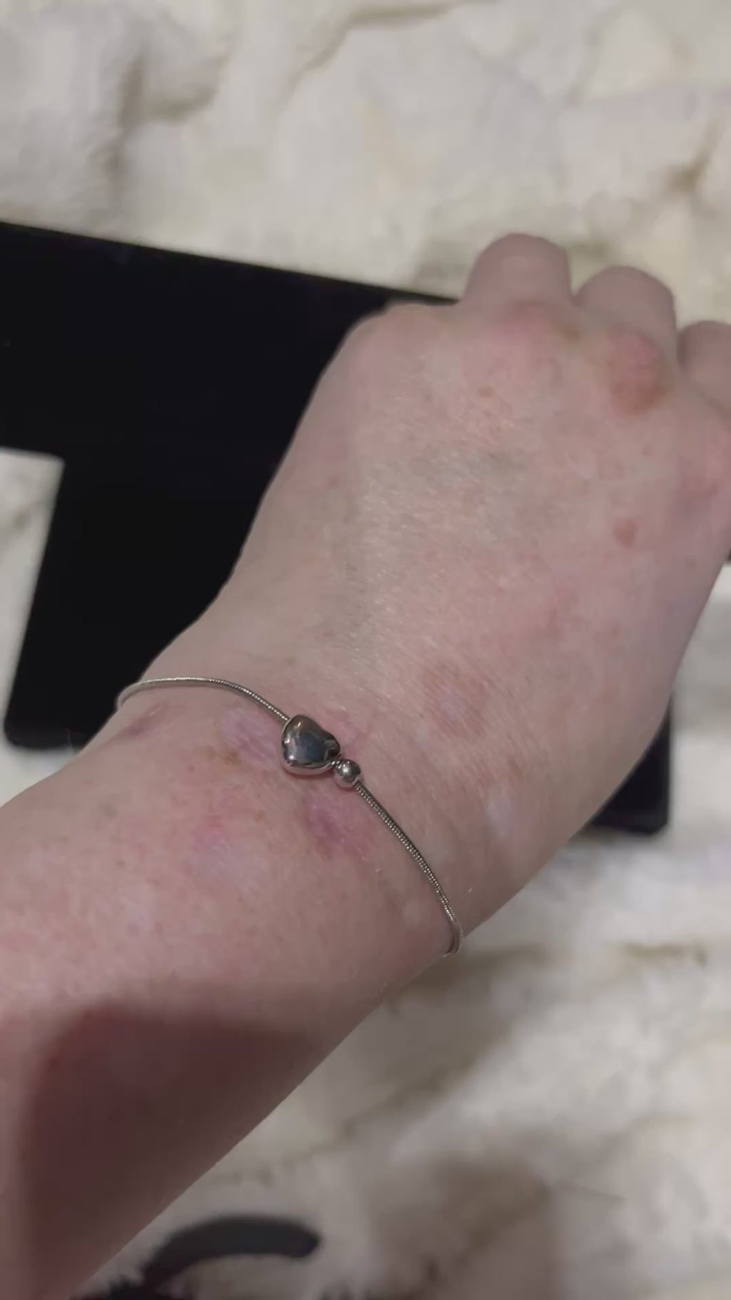 Minimalist Stainless Steel Heart & Ball Bracelet / Anklet | Silver Snake Chain