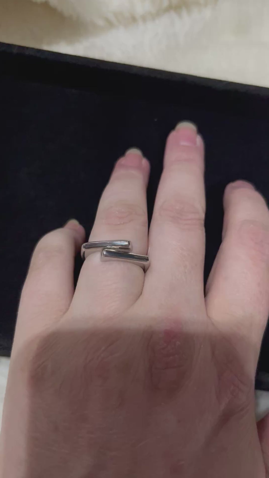 Art Deco Modern Luxe Adjustable Silver Ring | Stainless Steel | Sizes 5–9 | Tarnish-Resistant | Includes Polishing Cloth