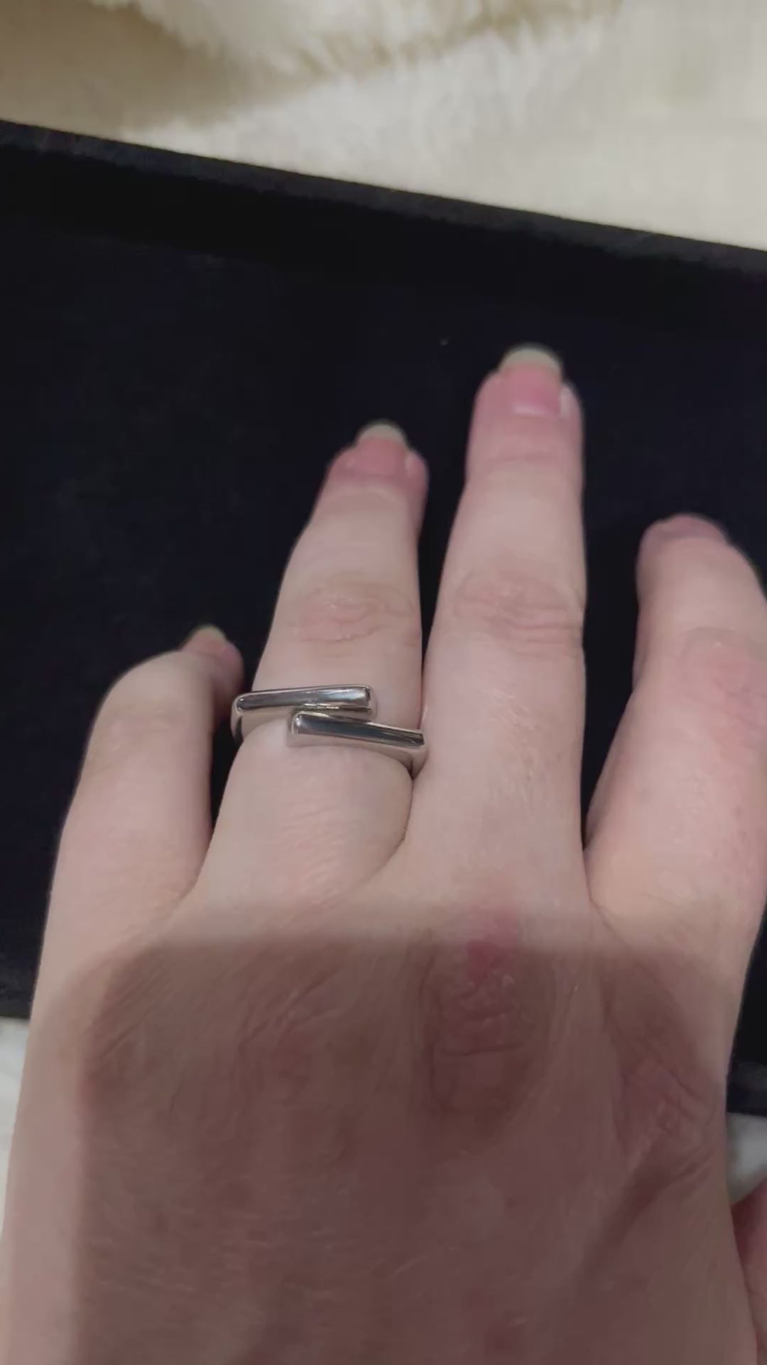 Art Deco Modern Luxe Adjustable Silver Ring | Stainless Steel | Sizes 5–9 | Tarnish-Resistant | Includes Polishing Cloth