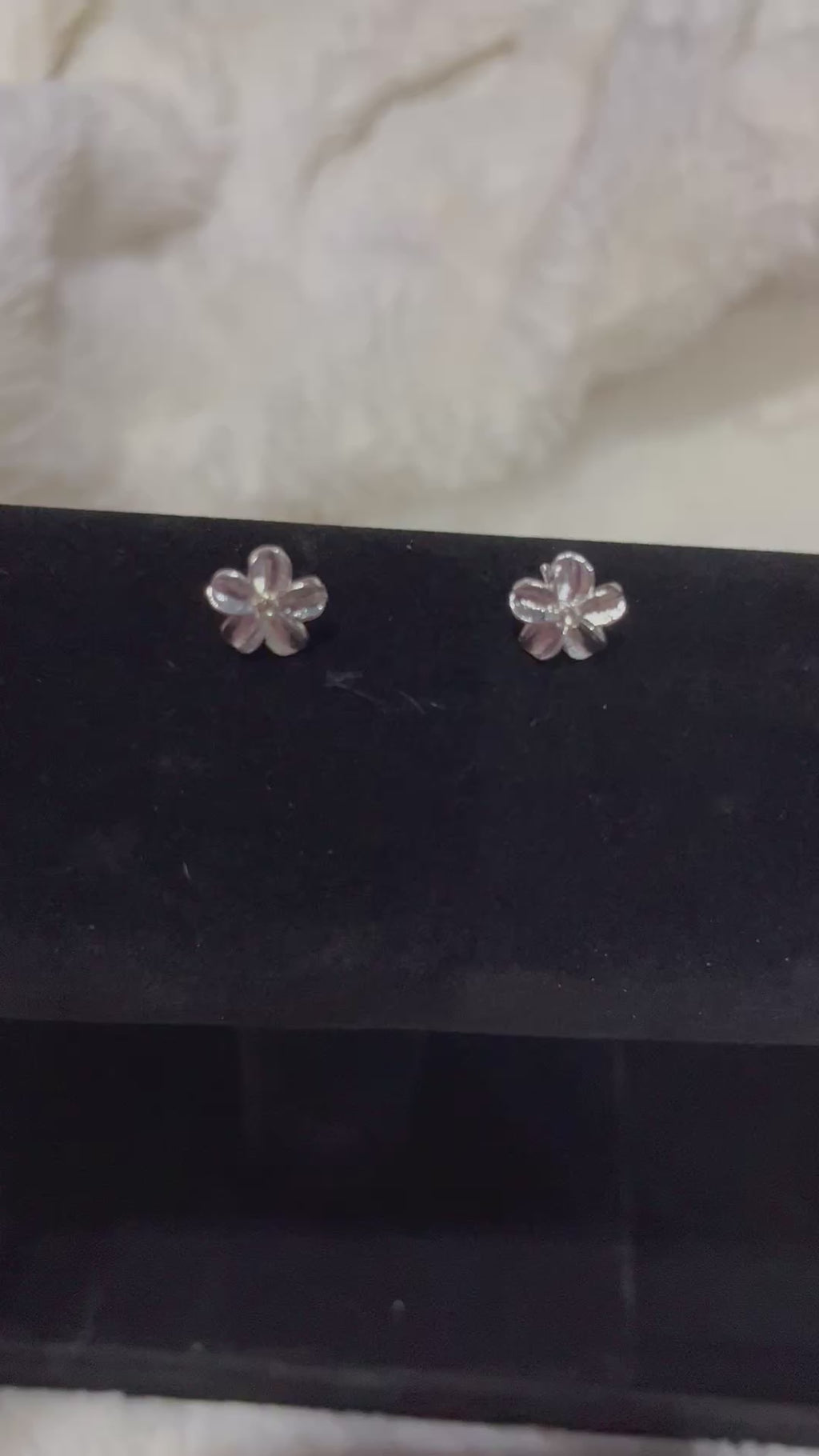 Gardenia Flower Screwback Stud Earrings | Stainless Steel Floral Studs